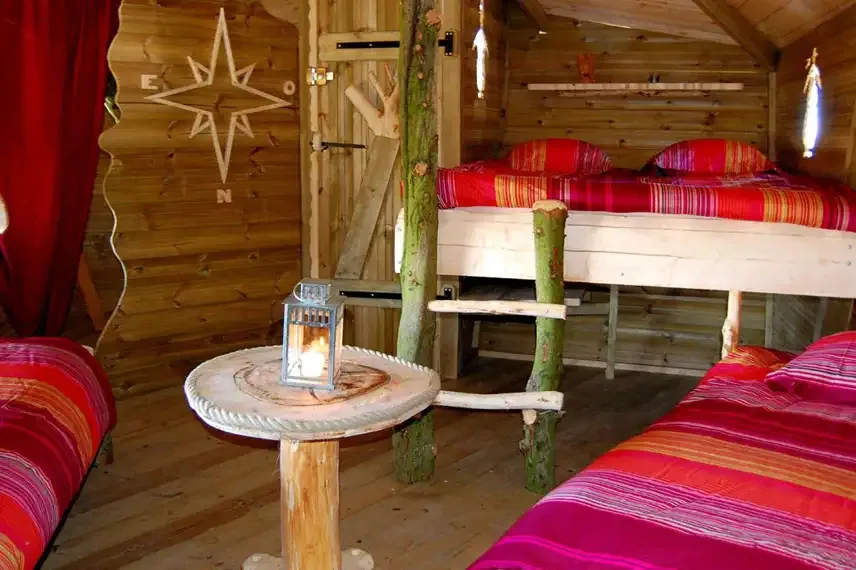 Boomhut interieur